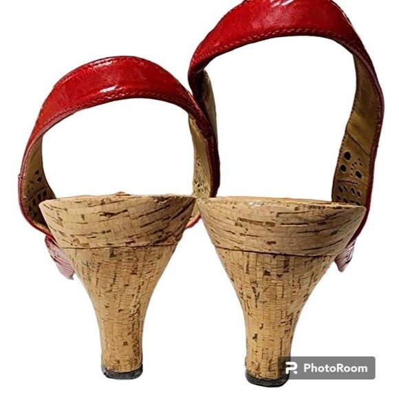 ME TOO Red Patent Leather Slingbacks Size 8 - Picture 4 of 5